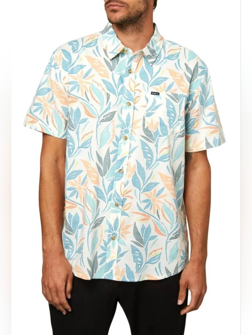 O'Neill Sol Bird Of Paradise Print Short-Sleeve Button-Up Hawaiian Shirt Men XXL